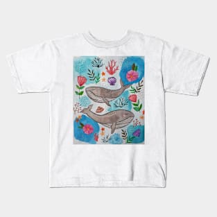 Whales in the ocean Kids T-Shirt